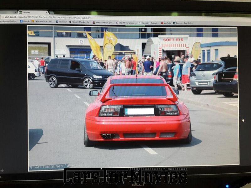 CarsForMovies | Opel Calibra Rieger Catano 1993 Deutschland Rot Schwarz Zivilfahrzeug Coupe Berlin 5251 Tuning Heckspoiler Frittentheke